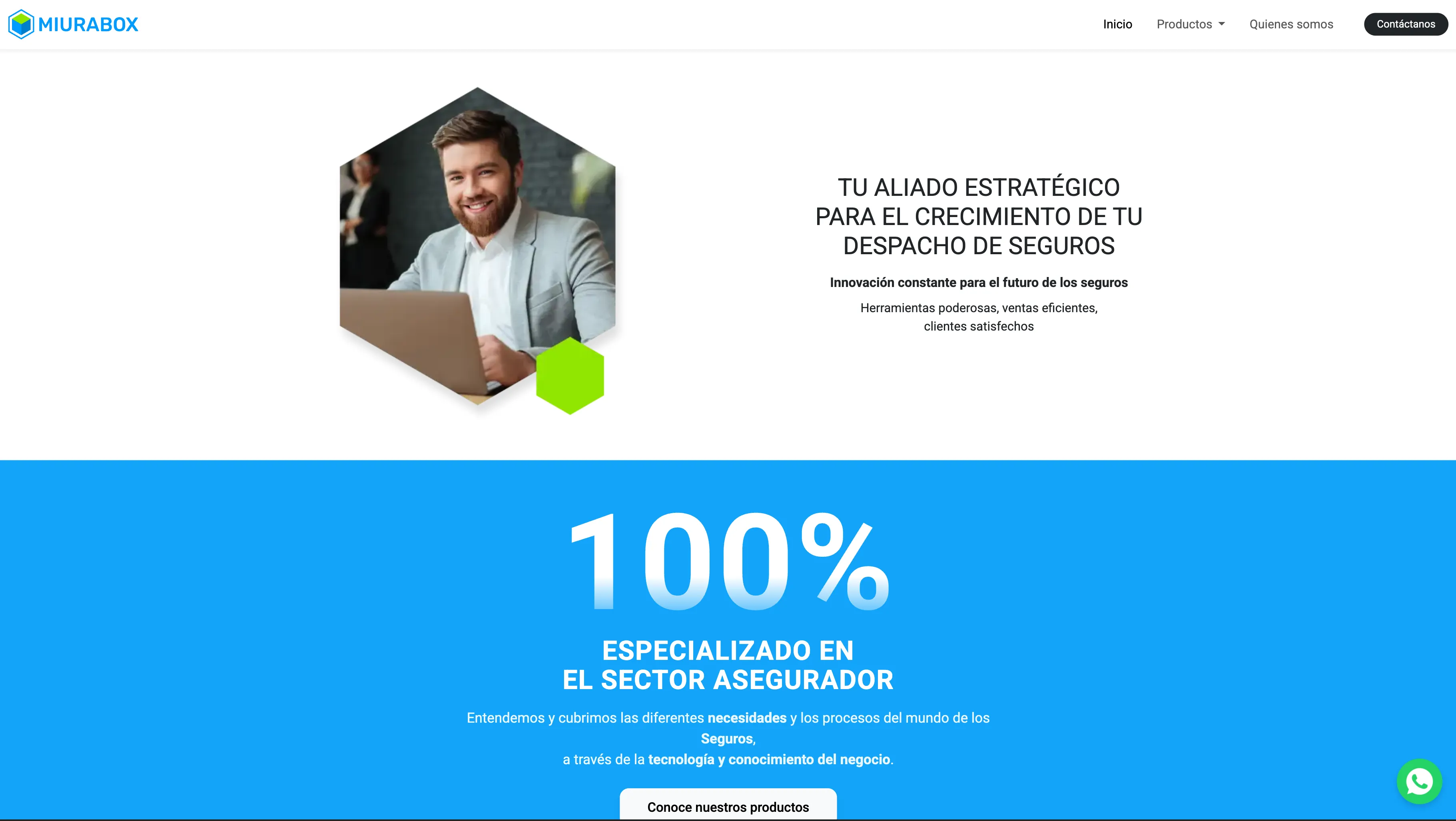 Sitio web MiuraBox - Soluciones tecnológicas para seguros
